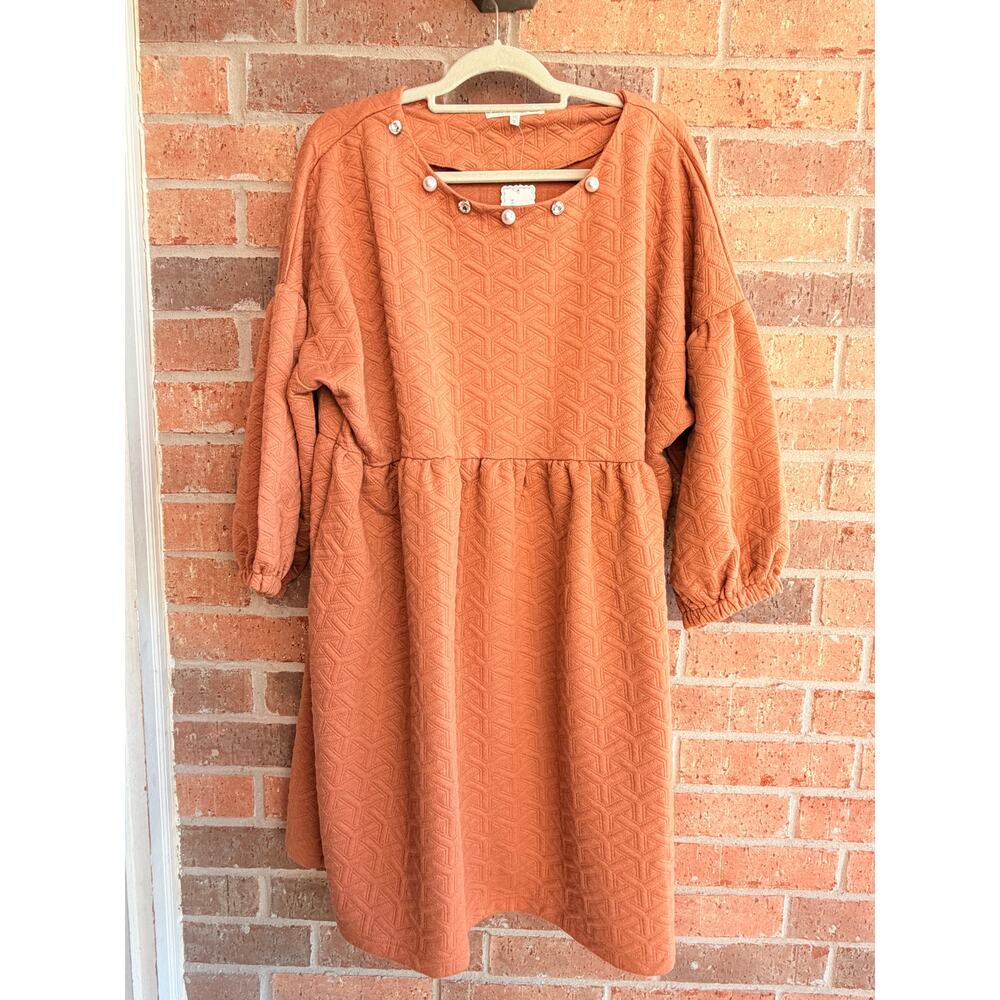 Simply Southern Brown Dress with Pearls Size XXL NWT